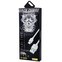 Cable De Carga & Datos USB-C Tipo-C Type-C Treqa CA-8433 2mts