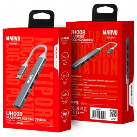 Hub USB-C Tipo-C Type-C Marvo UH008 USB 3.0