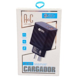 Cargador Cabezal USB-A 15W USB-C Type-C Tipo C 18W Ibek IB-586