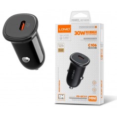 Cargador De Celular Tablet Para Auto 12V Carga Rapida PD30W LDNIO C106