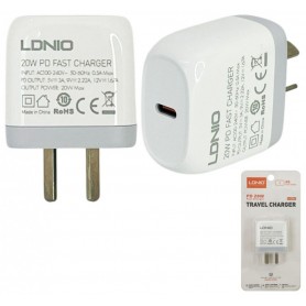Cargador Cabezal USB-C Type-C Tipo-C PD 20W Carga Rapida LDNIO A1209C
