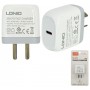 Cargador Cabezal USB-C Type-C Tipo-C PD 20W Carga Rapida LDNIO A1209C