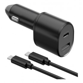Cargador 12v Samsung Para Auto USB-C USB-A Con Cable De Carga Usb-C 45w & 15w