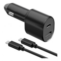 Cargador 12v Samsung Para Auto USB-C USB-A Con Cable De Carga Usb-C 45w & 15w