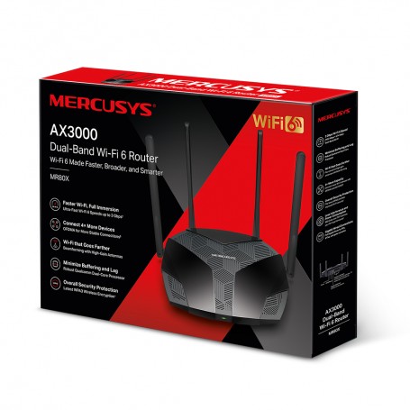 Router Mercusys MR80X AX3000 4 Antenas Wifi 6 3 Mbps