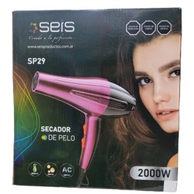 Secador De Pelo Seis SP29 Profesional 2000W 2 Velocidades Con Difusor