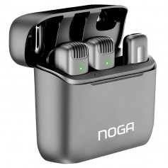 Microfono Corbatero Inalambrico Doble Periodista Streaming Android Type-C Tipo-C USB-C Noga NG-MI11S