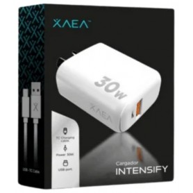 Cargador Cabezal 1 Puerto USB 1 Puerto USB-C 30w Con Cable USB-C Tipo-C Type-C Intensify XAEA Mod600