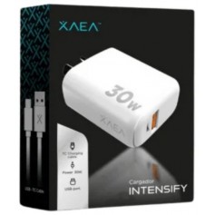 Cargador Cabezal 1 Puerto USB 1 Puerto USB-C 30w Con Cable USB-C Tipo-C Type-C Intensify XAEA Mod600