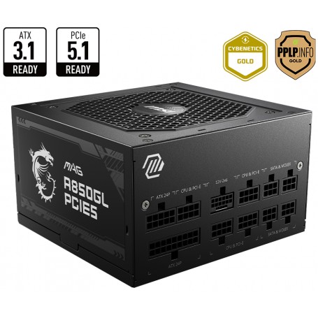 Fuente MSI Mag A850GL 850W 80 Plus Gold Full Modular PCIE 5.1 ATX 3.1
