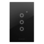 Tecla De Pared Smart Wifi Tactil Macroled Negro 3 Canales Con Capacitor Corriente Nominal 10a