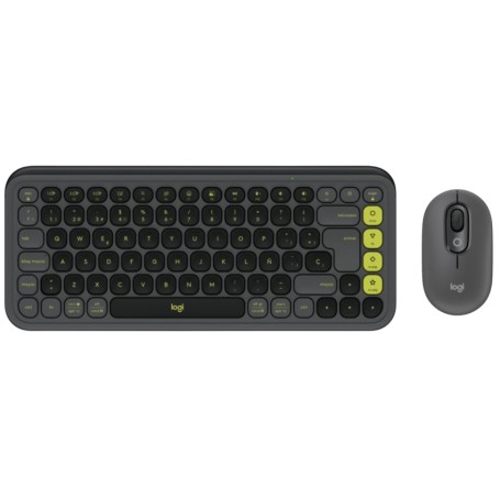 Mouse & Teclado Inalambrico Bluetooth Logitech Pop Icon Combo Color Grafito & Verde