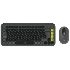 Mouse & Teclado Inalambrico Bluetooth Logitech Pop Icon Combo Color Grafito & Verde