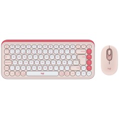 Mouse & Teclado Inalambrico Bluetooth Logitech Pop Icon Combo Color Rosa & Blanco