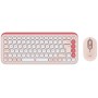 Mouse & Teclado Inalambrico Bluetooth Logitech Pop Icon Combo Color Rosa & Blanco