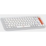 Mouse & Teclado Inalambrico Bluetooth Logitech Pop Icon Combo Color Naranja & Blanco