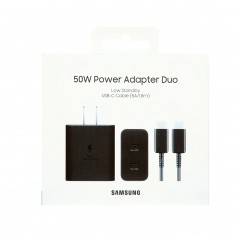 Combo Cargador Con Cable Samsung Original Adaptador De Carga 50W Dual Usb C Type C Super Rapido Super Fast Charging