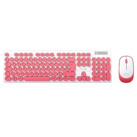Combo Teclado & Mouse Inalambrico Noga S5800 Rosa