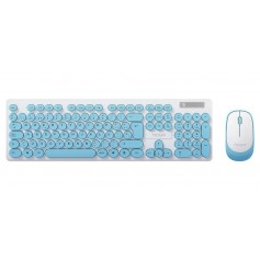 Combo Teclado & Mouse Inalambrico Noga S5800 Celeste
