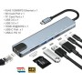 Hub Adaptador USB-C 8 En 1 RJ45 TF SD HDMI USB 3.0 x2 USB-C PD Aoweixun