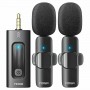 Microfono Corbatero Inalambrico Doble Periodista Streaming Android Mini Plug Auxiliar Jack 3.5mm Noga NG-35S