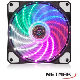 Cooler Turbina 120x120mm Netmak Nm-12rgb Transparente 15 Leds Rgb