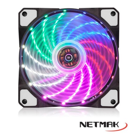 Cooler Turbina 120x120mm Netmak Nm-12rgb Transparente 15 Leds Rgb