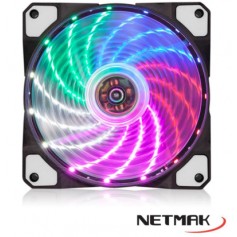 Cooler Turbina 120x120mm Netmak Nm-12rgb Transparente 15 Leds Rgb