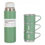 Kit Termo 500ml Medio Litro Con 3 Tazas Acero Inoxidable