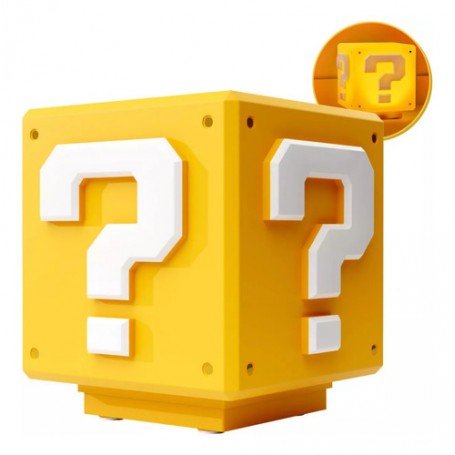 Lampara Velador Led Super Mario Question Block Bloque Con Sonido Recargable