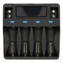Cargador De Pilas Recargables Carga 4 Pilas AA AAA Y 2 Pilas Baterias 9V Con Display Puerto USB-C Type-C Tipo-C SEFE-407-BL4BD