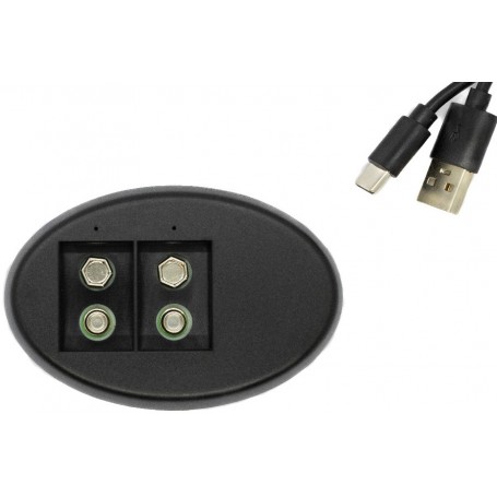 Cargador De Pilas Recargables 2 9V Puerto USB-C Tipo-C SEFE-207-3M