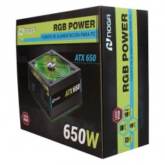 Fuente De Alimentacion Pc Noga 650W ATX 24 + 4 Pines 3 SATA RGB
