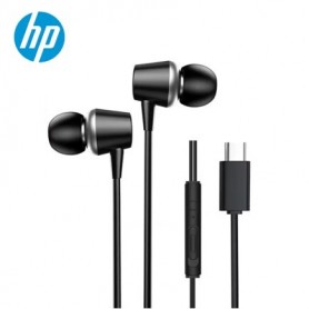 Auricular Hp In Ear Con Cable Music Headset DHE-7000C Conexion USB-C Type-C Tipo-C Negro