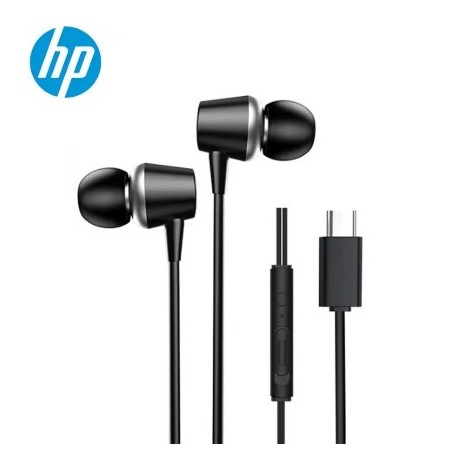 Auricular Hp In Ear Con Cable Music Headset DHE-7000C Conexion USB-C Type-C Tipo-C Negro