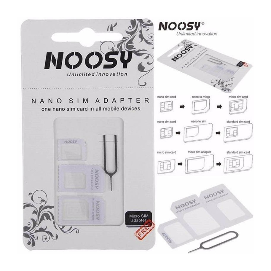 Noosy Adaptador 3 en 1 y Micro SIM para iPhone