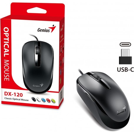 Mouse Genius Con Cable DX-120 USB-C Type-C Tipo-C