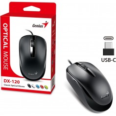 Mouse Genius Con Cable DX-120 USB-C Type-C Tipo-C