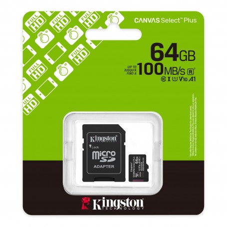 Memoria Micro SD Kingston 64Gb Clase 10 Canvas S Plus CL10 Gen3 150mb/s