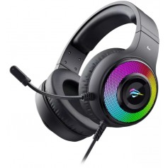Auricular Vincha Con Cable Gamer RGB 3.5mm Mini Plug Auxiliar Jack Havit H2042D PC PS4 PS5 XBOX