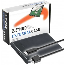 Carry Disk Case Estuche Para Discos Rigidos 2.5 HDD SSD USB 3.0 A USB-C Type-C Tipo-C Aluminio