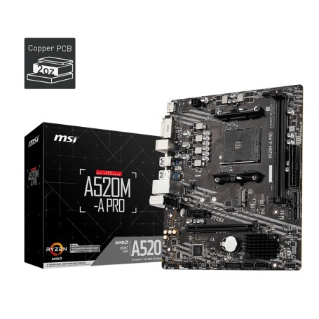 Mother MSI A520M-A Pro DDR4 AMD AM4 Series 3000 4000 5000