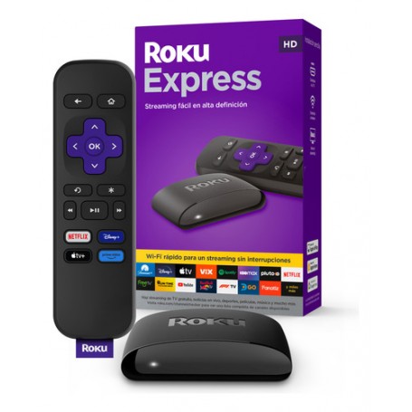 ROKU EXPRESS C/CONTROL REMOTO NETFLIX YOUTUBE HDMI Y RCA TV TUBO LED