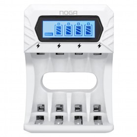 Cargador De Pilas Recargables Noga 4 Pilas AA AAA NG-6000C Cable Usb-C Type-C Tipo-C