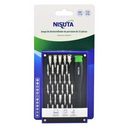 Kit Herramientas Para Reparacion De Celulares Tablet 33 Piezas Nisuta NSKDP33 Kit Herramientas Para Reparacion De Celulares Tablet 33 Piezas Nisuta NSKDP33
