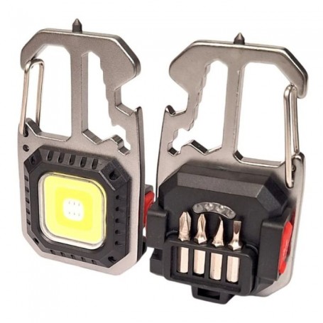 Linterna Mosqueton Con Clip Recargable Kit Destornillador Welld2209