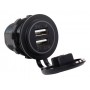 Cargador Toma Usb Doble Para Embutir Auto 12/24v 2.1a Negro