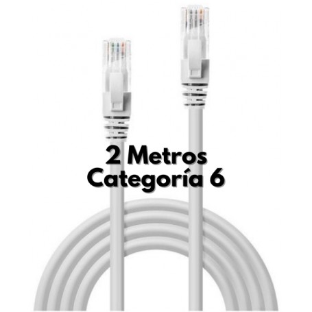 Cable De Red Patchcord UTP RJ45 Categoria 6 Cat6 Interior 2mts