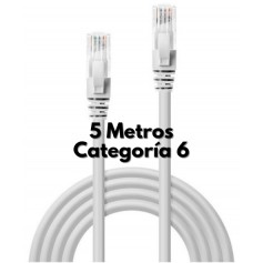 Cable De Red Patchcord UTP RJ45 Categoria 6 Cat6 Interior 5mts
