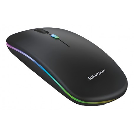 Mouse Inalambrico 2.4GHz Bluetooth Recargable Solarmax WM302B Negro